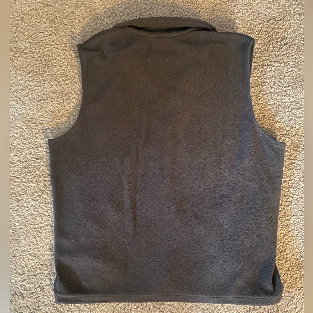 Woolrich Chocolate Brown Fleece Vest with Teal Accents Men’s XL - Picture 4 of 10